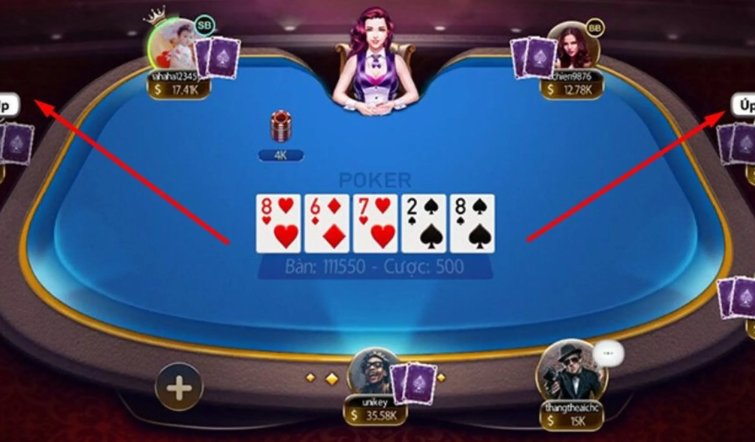 Khi bắt đầu trò chơi Poker, tất cả thành viên sẽ tiến hành đặt cược