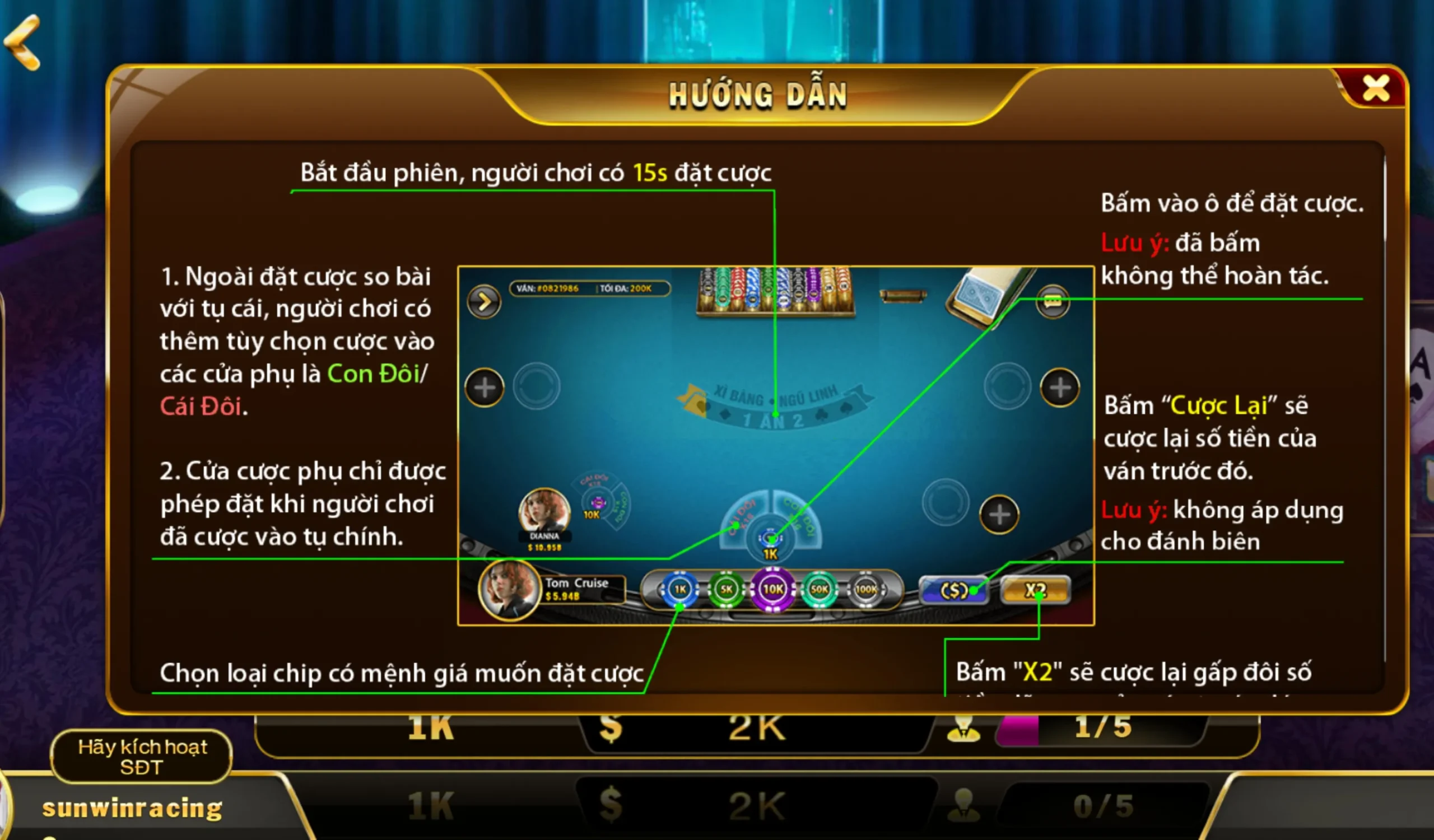 Nắm các lệnh có trong Blackjack